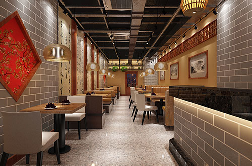 陵水传统中式餐厅餐馆装修设计效果图